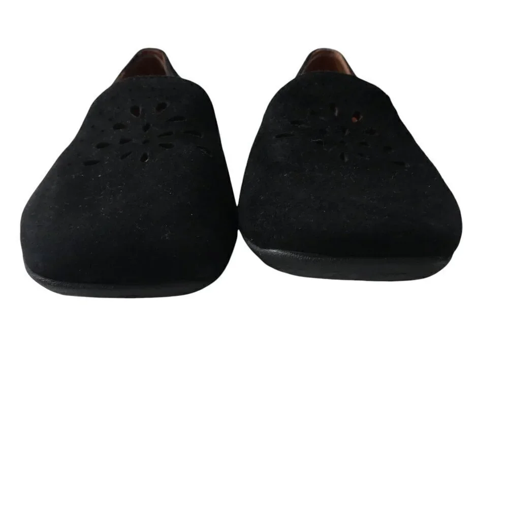 Gentle Souls Erica Black Leather Flats Loafers Womens 7